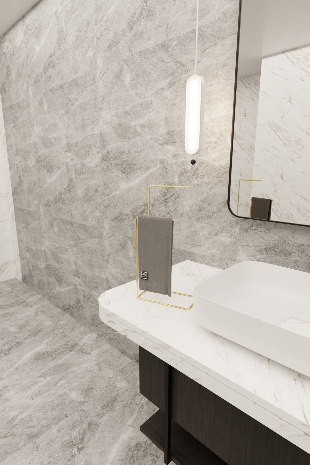 Gold Paslanmaz Çelik Banyo Askısı - Şık Dekoratif Havluluk ve Banyo Aksesuarı 40cm