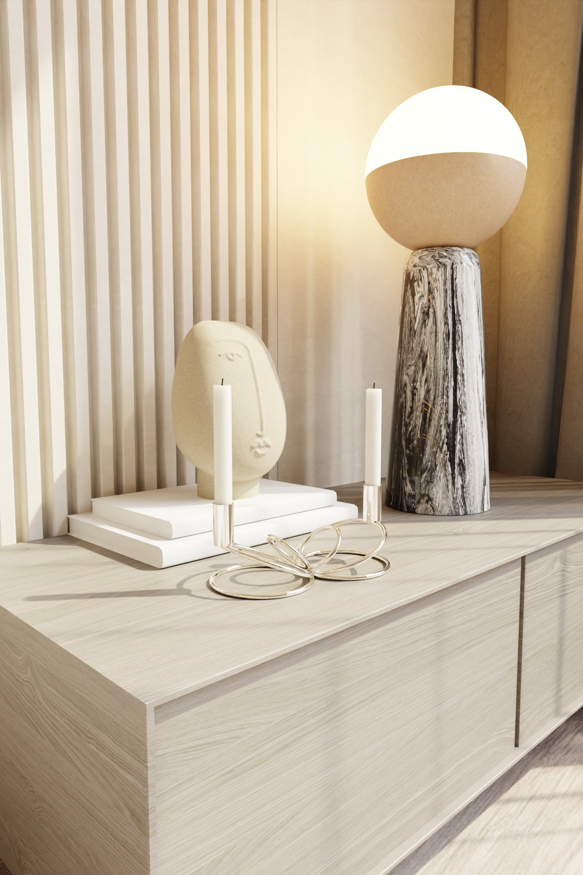 Şimal Model Modern Gümüş Silver Şamdan - Paslanmaz Metal Mumluk, Ev & Ofis Dekoru İçin Estetik