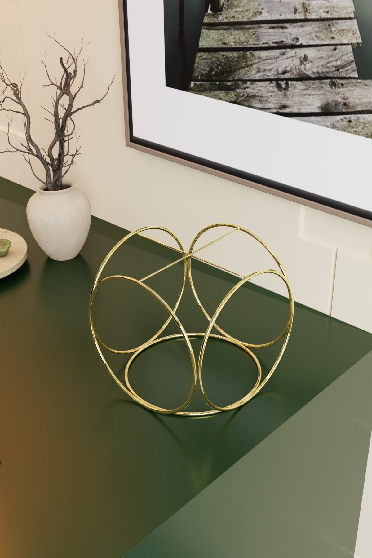Gold Aura Metal Kahve Yanı Sunumluk Standı Kahve, Pasta, Çerez & Tatlı Servisi İçin Şık Sunum 24 cm