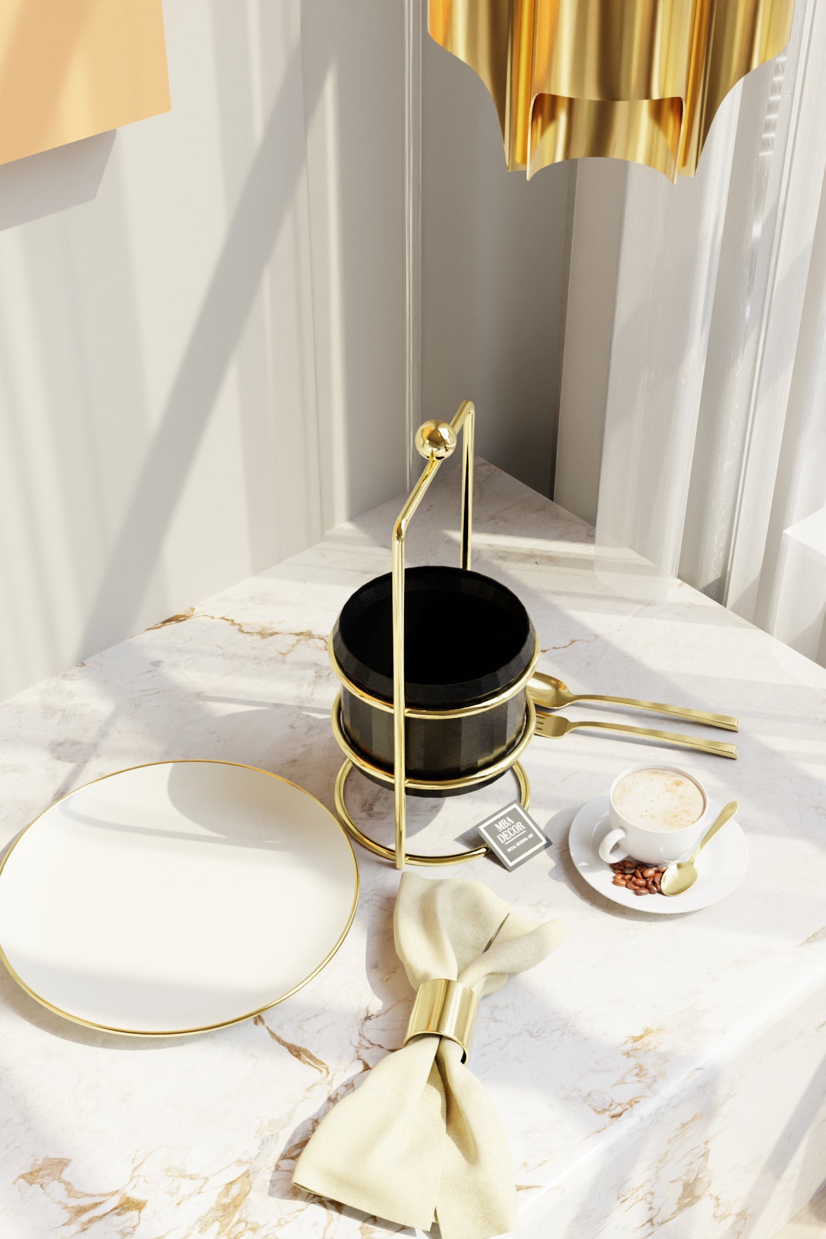MBA Decor Siyah Gold Şekerlik – Modern Ayaklı Sunumluk & Lokumluk | Dekoratif Hediyelik