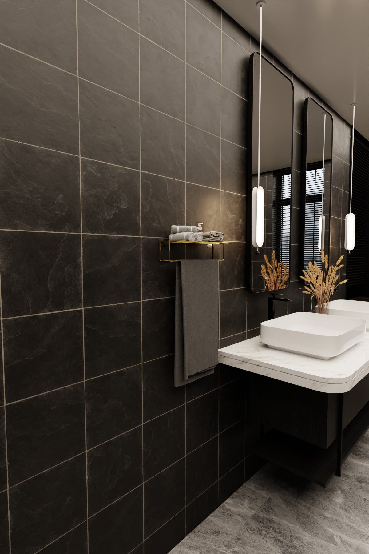 Gold Kendinden Yapışkanlı Banyo Havluluk Raf – Montaj Gerektirmez, Şıklık & Düzen