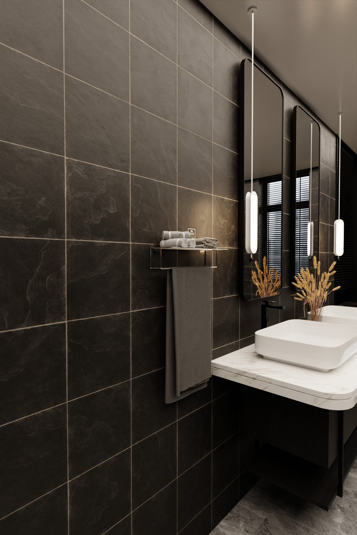 Gümüş Kendinden Yapışkanlı Banyo Havluluk Raf – Montaj Gerektirmez, Paslanmaz & Şık