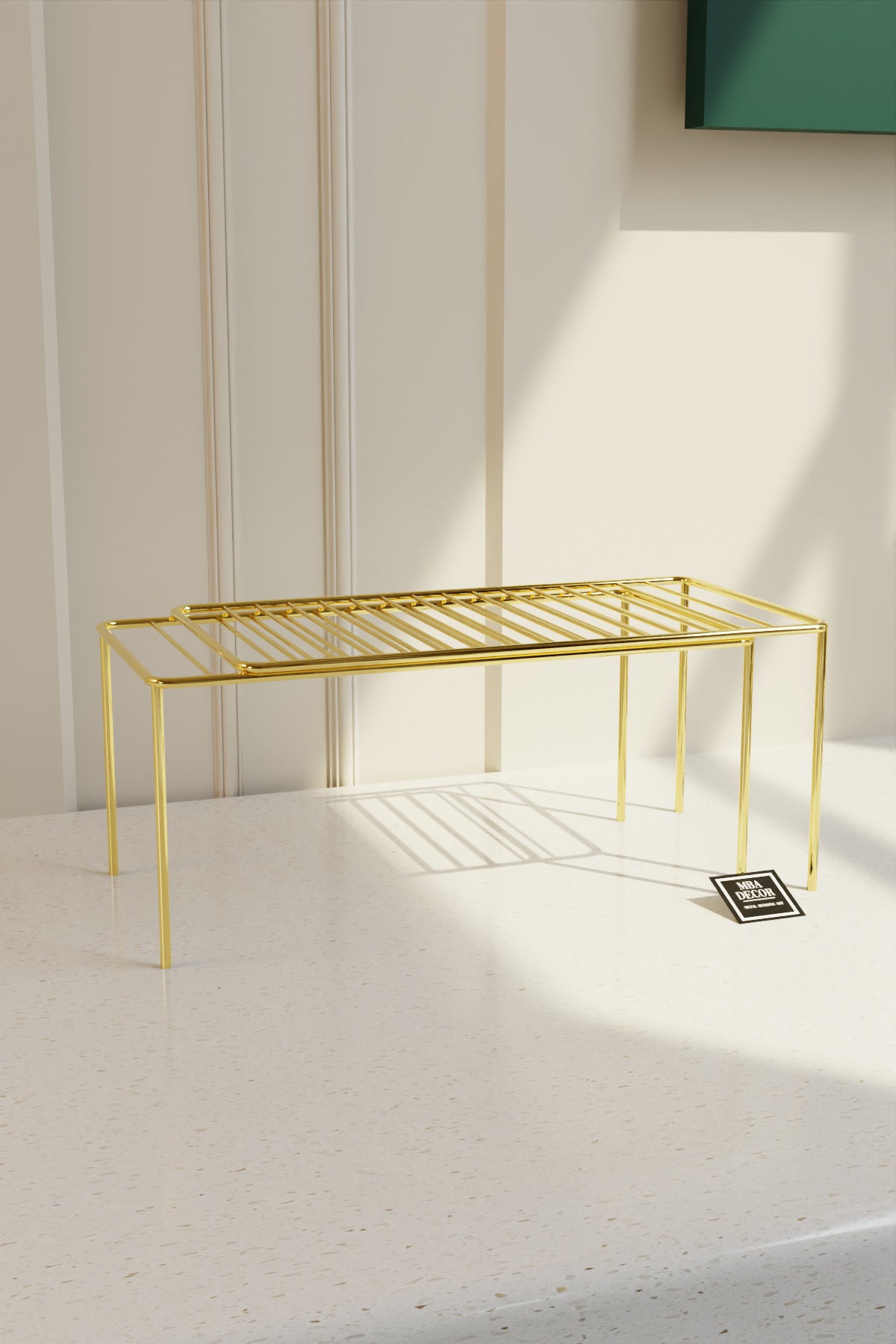 MBA Decor Gold Ayarlanabilir Raf İçi Düzenleyici | 37–70 cm Genişletilebilir Metal Organizer