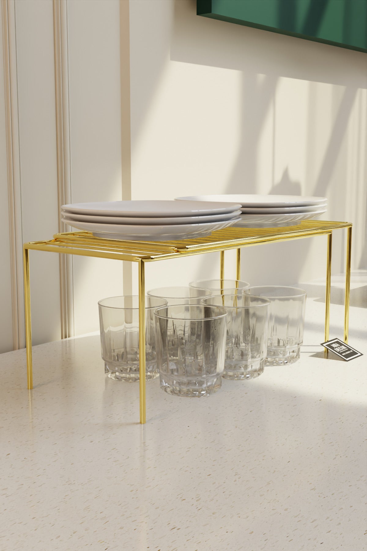 MBA Decor Gold Ayarlanabilir Raf İçi Düzenleyici | 37–70 cm Genişletilebilir Metal Organizer