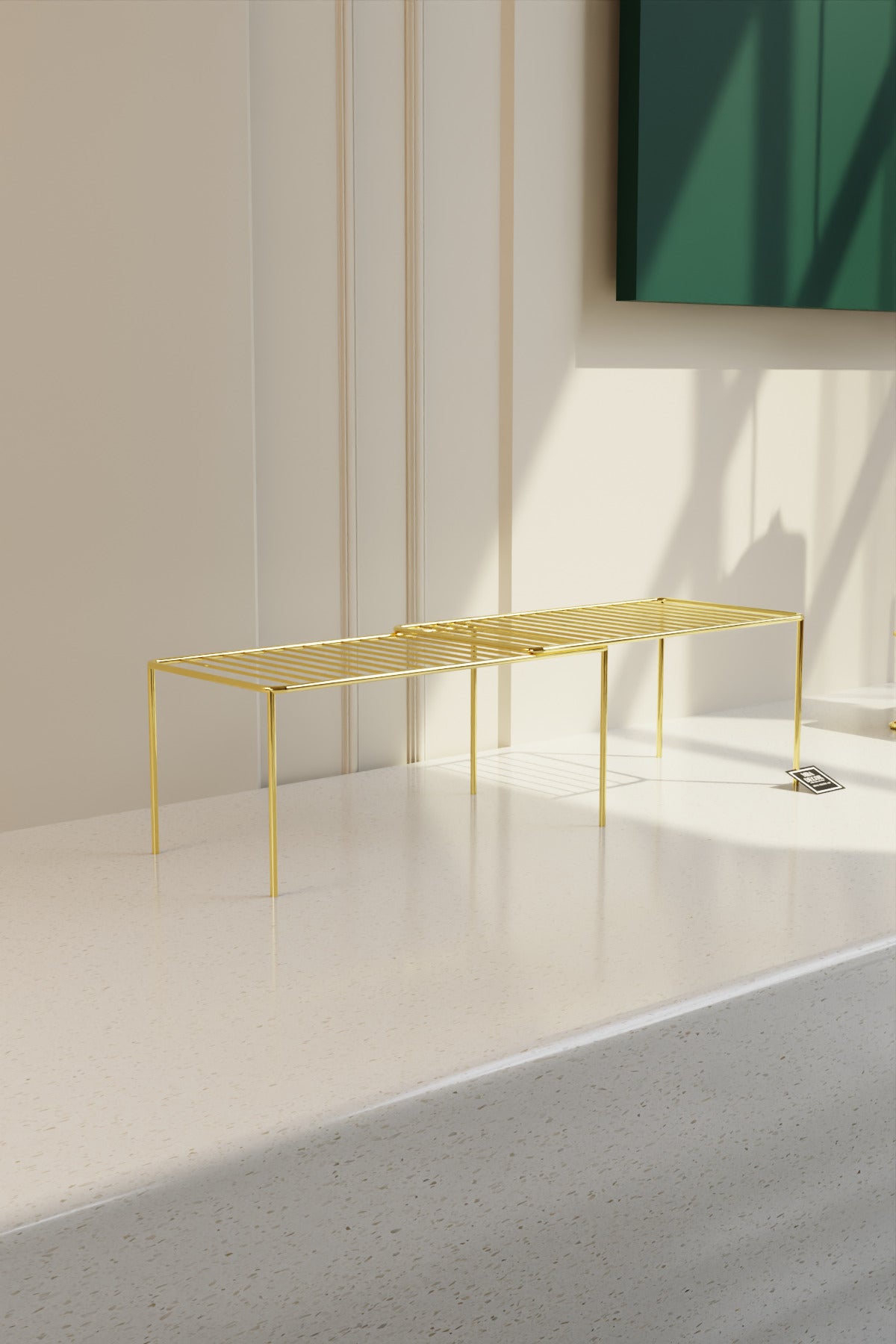 MBA Decor Gold Ayarlanabilir Raf İçi Düzenleyici | 37–70 cm Genişletilebilir Metal Organizer